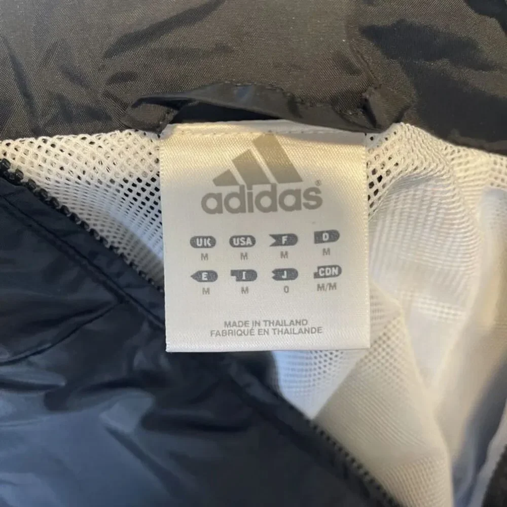 Y2K Cal Football Adidas Mens Medium Black White Full Zip Windbreaker Vintage EUC